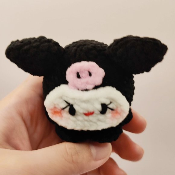 Handmade Amigurumi Crochet Sanrio Kuromi Ice Cream Cone - Picture 5 of 10